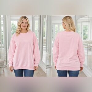 WOMAN WITHIN Light Pink Crewneck Sweatshirt 2X NWOT